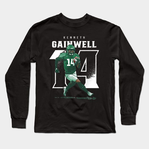 Kenneth Gainwell Philadelphia Number Long Sleeve T-Shirt by Sink-Lux